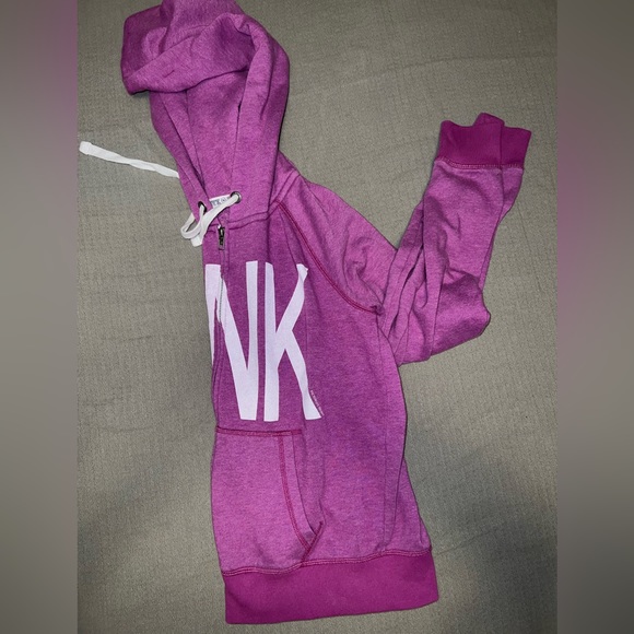 PINK medium size women’s full length zip hoodie. Purple. - Picture 4 of 6